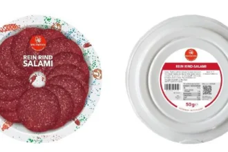 Bundesweiter Rückruf bei Wiltmann: Rindersalami enthält Krankheitserreger. Betroffen ist eine 50g-Packung, verkauft bei Edeka, Lidl, Kaufland und Hit.