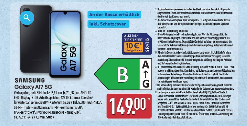 ALDI verkauft Samsung-Handy direkt an der Kasse: Das steckt im Angebot. Preis, technische Daten und Aktion