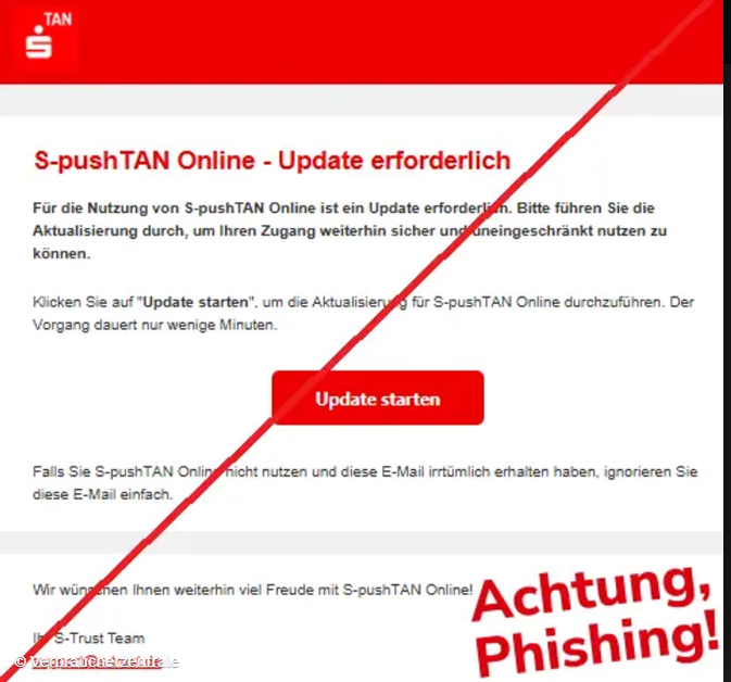 Sparkasse Phishing 2026: Diese S-pushTAN-Mail sollten Kunden sofort löschen