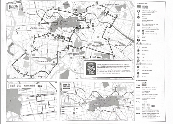 Berlin-Marathon 2026: Straßensperrungen am 26. und 27. September. Diese Straßen und Bezirke sind von Sperrungen betroffen