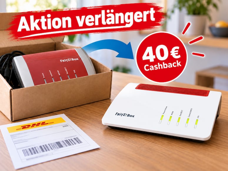 FRITZ!Box Alt gegen Neu: 40 Euro Cashback jetzt länger verfügbar