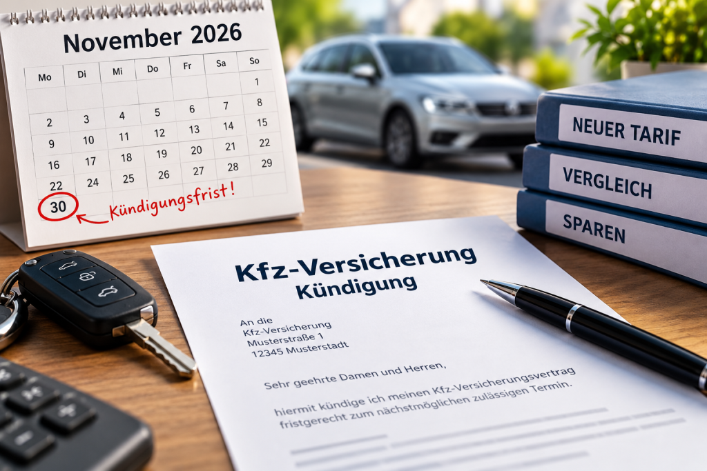 KFZ-Versicherung kündigen 2026: Frist und Muster