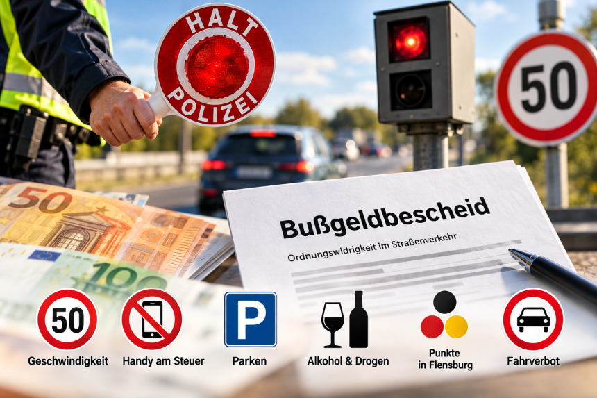 Bußgeldkatalog 2026: alle Strafen im Überblick